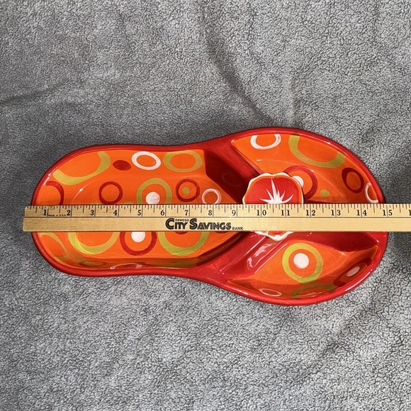 Set Of 2 Denniseast International Flip Flop design Chip and dip serving dish 15" - Picture 7 of 7